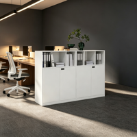 Meuble de rangement latéral en acier verrouillable à hauteur réduite, avec dessus ouvert, cloison métallique, armoire de rangement, séparateur de bureau, classeur