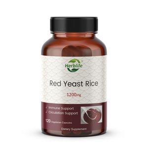 Cápsulas de Arroz de Levadura Roja OEM/ODM, Gran Venta, Apoya la Función Inmunológica y la Circulación Saludables, 120 Cápsulas Vegetarianas - Product Image 1