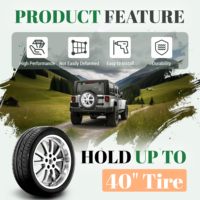Support de roue de secours robuste Ambull Factory personnalisé pour Jeep Wrangler JK JKU 2007-2018, jusqu'à 40 pouces