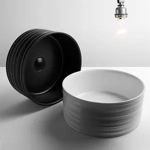 Wholesale Round Counter Top Ceramic Wash Basins Dark Green Color Bathroom Sink For Hotel