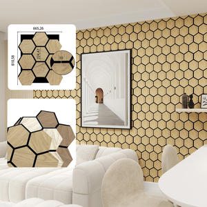 Pour KASARO Factory Direct 3D Art hexagone acoustique MDF Akupanel superbe conception de lattes de <span class=keywords><strong>bois</strong></span> pour la rénovation de la salle de conférence moderne - Product Image 1