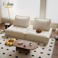 Los más vendidos moderno nórdico cuadrado apartamento sala de estar asiento esquina Modular esponja relleno Boucle piso sofá