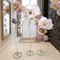 Support de fleurs géant en organza fait main, design autoportant, parfait pour la décoration de fond de scène de mariage, vitrine de magasin