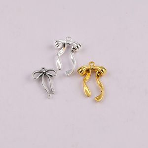 จี้รูปโบว์ริบบิ้นเงินทิเบต สีทองและสีเงิน ขนาดเล็ก อุปกรณ์ทำเครื่องประดับ DIY สำหรับสร้อยข้อมือและสร้อยคอ - Product Image 5