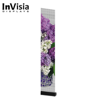 Affiche d'affichage à LED d'intérieur transparente chaude P6.25 250*1500 affiche debout invisible d'intense luminosité