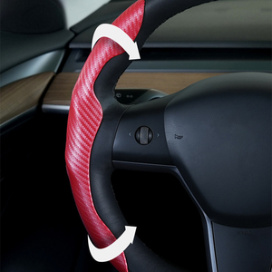 Funda de <span class=keywords><strong>Volante</strong></span> de Fibra de Carbono Mate de 2 Piezas, Resistente al Desgaste, para <span class=keywords><strong>Nissan</strong></span> <span class=keywords><strong>Versa</strong></span> 2018, Funda de <span class=keywords><strong>Volante</strong></span> Deslizante - Product Image 4