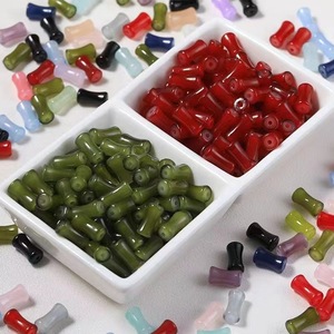 Cuentas de bambú de vidrio rojo brillante de 6mm, suministros para manualidades y fabricación de joyas, para pulseras, collares, horquillas y accesorios - Product Image 4