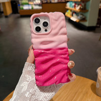 Coque Souple Dégradée avec Chaîne de Téléphone Mignonne pour iPhone 14 Pro Max 13 12 11 – Housse de Luxe