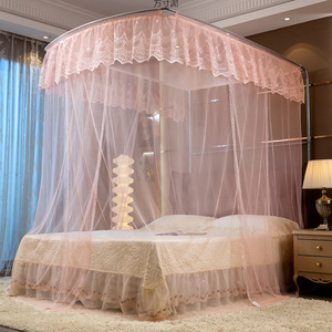 Moustiquaire en forme <span class=keywords><strong>de</strong></span> U pour <span class=keywords><strong>lit</strong></span> King Queen Size, style princesse, avec baldaquin en dentelle et filet, pour intérieur - Product Image 5