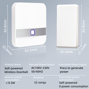 กริ่งไฟฟ้าแบบเคลื่อนไหวไร้สายสำหรับรักษาความปลอดภัยบ้านอัจฉริยะเสียงกริ่งไฟฟ้าที่สร้างขึ้นเองกันน้ำเสียงโทรศัพท์ที่ประตู - Product Image 4