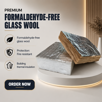 Laine de verre composite blanche sans formaldéhyde avec feuille d'aluminium pour la prévention des incendies et l'isolation thermique