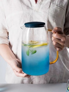 <span class=keywords><strong>Caraffa</strong></span> in Vetro con Coperchio in Silicone, Brocca per <span class=keywords><strong>Acqua</strong></span> Fredda in Vetro con Coperchio - Product Image 3