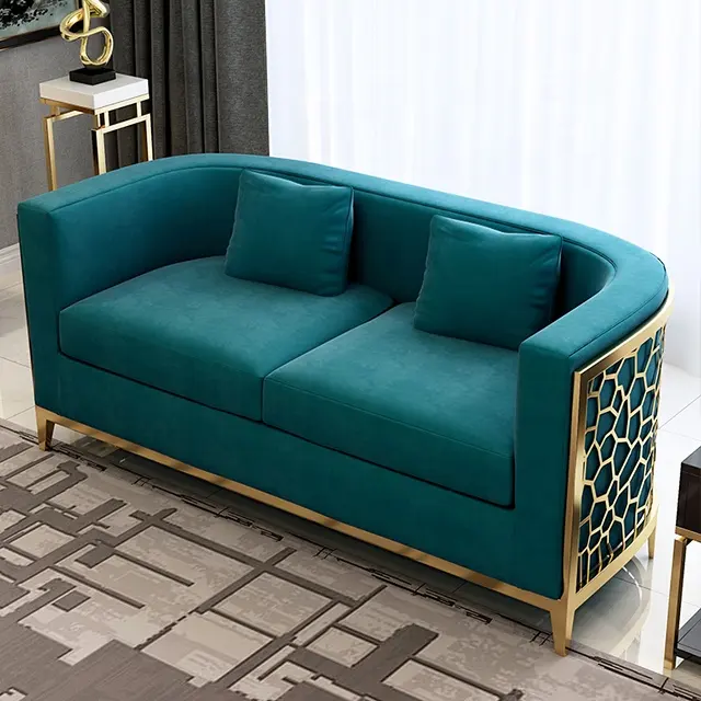 Moderne Samt möbel Blue Velvet Sofa f