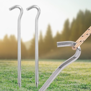 Accesorios para tiendas de campaña al aire libre: Gancho curvo, estaca de campamento de 6mm x 18cm, estaca hexagonal de aleación de aluminio, estaca para cuerda de viento. - Product Image 4