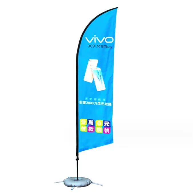 Custom Marketing Double Sided printing 2.4m Advertising P Beach Feather Banner Flag