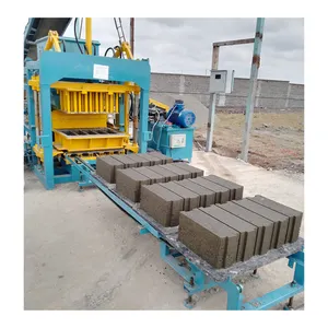 QT4-15 Automatic concrete hollow block making machine cement brick construction sales price to Guyana