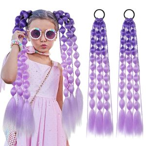 Extensions de queue de cheval de tresse arc-en-ciel 22 pouces cheveux colorés facile à appliquer queue de cheval de mode pour les femmes - Product Image 1