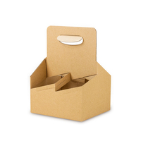 Plateau porte-gobelets en carton pour boissons chaudes personnalisé, porte-gobelets à emporter avec poignée, plateau porte-gobelets en papier kraft pour café à emporter