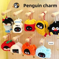 Pendentif Poupée Pingouin de Dessin Animé Mignon, Semi-Fait Main, en Fourrure Douce, Ornement Décoratif pour Sac à Dos et Porte-clés