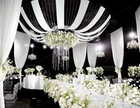 Décoration Rideau en crêpe Drapé de table Drapé suspendu au plafond