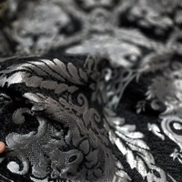 Tissu Jacquard Brocart Chenille Haut de Gamme Teint en Fil Multicolore Style Cour Royale Dorée pour Vêtements JS-60211B