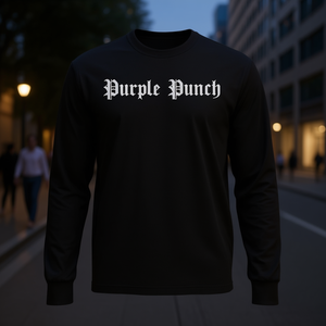 T-shirt a maniche lunghe Purple Punch nera unisex taglia adulto - Product Image 3