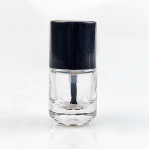 Hot Sale Custom Empty Glass <b>Bottle</b> for Cuticle Oil Black Nail Remover UV Gel Polish Glass <b>Bottle</b> With Cap and <b>Brush</b> 15ml - Product Image 6