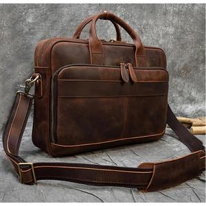 Vintage personalized Leather Briefcase Messenger Bag Full Grain Leather <b>Handbag</b> School Office <b>Laptop</b> Shoulder Bag Best Gift - Product Image 1