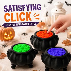 Regalos Personalizables Novedosos <span class=keywords><strong>de</strong></span> Halloween, <span class=keywords><strong>Caldero</strong></span> <span class=keywords><strong>de</strong></span> <span class=keywords><strong>Bruja</strong></span> Impreso en 3D, Juguete Antiestrés con Clic, PLA, Adorno <span class=keywords><strong>de</strong></span> Escritorio <span class=keywords><strong>de</strong></span> Arte Moderno - Product Image 2