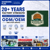 Bannière publicitaire rectangulaire personnalisée pour club de basketball, 3x5 pieds, en polyester non tissé, impression numérique, résistante aux UV