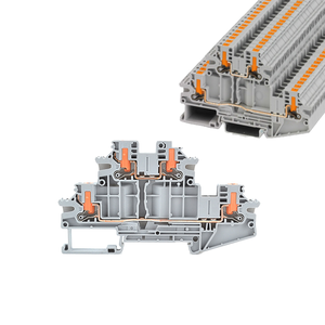QPTV-2.5/2-2 Plug-In Automotive Industrial Spring <b>Terminal</b> Blocks Double Layer Din Rail Two Rows 2.5mm Copper 22A 4Pole - Product Image 1