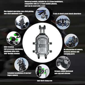 Support Téléphone Moto Étanche & Pare-Soleil Kewig en Alliage d'Aluminium CNC Antivol pour Protéger du Soleil et de la Pluie - Product Image 3