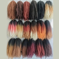Extensions capillaires synthétiques populaires, douces et volumineuses, 18 pouces, Afro Kinky Curly Marley Twist, pour tresses au crochet et tresses à la main, en vrac