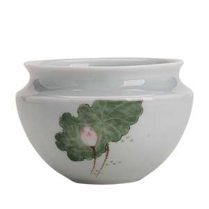 Recipiente de Cerámica Shangyan Pintado a Mano con Diseño de Loto y Tapa para Té Kung Fu, Uso Doméstico y de Oficina, Tazón de Agua de 150 ml - Product Image 4
