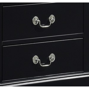 Comodino Classico Stile Luigi Filippo Nero con 2 Cassetti, Arredamento Tradizionale per Camera da Letto - Product Image 4