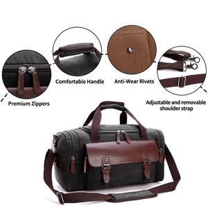 उच्च गुणवत्ता वाले शाकाहारी कैनवास डफ़ल बैग यात्रा के लिए कस्टम लोगो शुद्ध रंग टिकाऊ जिम बैग के साथ बड़ी क्षमता - Product Image 3