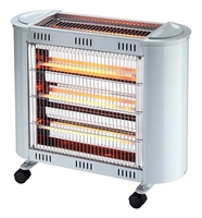 Radiateur électrique à quartz, 2 Faces, 3 Tubes, 1800 W, noir, avec interrupteur de sécurité