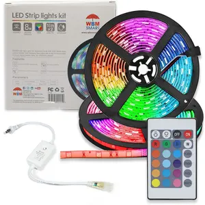 Tira de luces LED inteligente, resistente al agua, Wifi, 220V, 5m, SMD 5050, tira de luces LED Flexible RGB,RGBW
