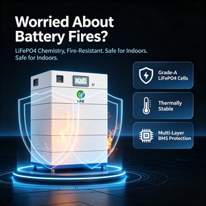 Système de batterie domestique mural LiFePO4 51,2 V 16 kWh/15 kWh, série WHE-STACK-51,2 V, BMS Bluetooth/WiFi IP20, stockage d'énergie solaire - Product Image 3