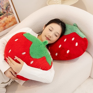 Cuscino a Forma di Fragola Carino, Cuscino Peluche Realistico a Forma di Fragola, Morbido Cuscino Imbottito per Decorazione Casa - Product Image 6