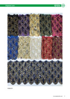 Bordure en dentelle brillante brodée, dentelle en organza 3D faite à la main avec des fleurs en cristal et des paillettes en polyester pour vêtements