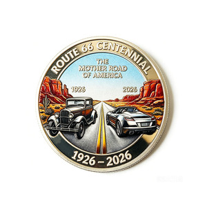 เหรียญรางวัล<span class=keywords><strong>ค</strong></span>รบรอบหนึ่งร้อยปีทางหลวงอเมริกันปี 2026 ลายถนน<span class=keywords><strong>ส</strong></span>องเส้น <span class=keywords><strong>ตั</strong></span>วเรือนอะ<span class=keywords><strong>ค</strong></span>ริลิกเ<span class=keywords><strong>ค</strong></span>ลือบ<span class=keywords><strong>เงิน</strong></span> - Product Image 2