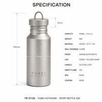 Bouteille d'eau en titane pour sports de plein air, tasse saine en titane pur, grande bouteille portable, bouilloire en titane pour la randonnée