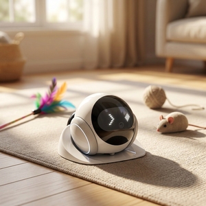Robot Interactivo para Mascotas con WiFi, Cámara <span class=keywords><strong>de</strong></span> Visión Nocturna HD 1080p, 4G/Control Remoto, Recarga Automática, <span class=keywords><strong>Video</strong></span> Inteligente con IA para Gatos - Product Image 1