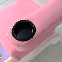 Fauteuil de pédicure rose réglable pour enfants, pour salon de beauté, spa électrique de luxe pour les pieds, massage, chaises de pédicure pour enfants avec brume