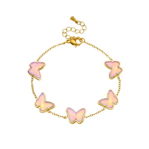 Butterfly Charm Bracelet Zinc Alloy Bezel Setting Gift Jewelry - Product Image 5