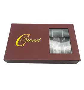 Custom Magnetic Lid Clear PET Windows Gift Packaging Paper Boxes Cookies Grazing Chocolate Cupcake Bakery Cake Box With Window