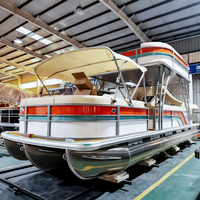 Nouveau yacht de luxe 2026 de 30 pieds pour fêtes, bateau ponton à double pont en aluminium avec moteur hors-bord à vendre