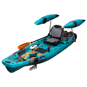 Ensemble combiné de pêche à pédale Kayak avec <span class=keywords><strong>moteur</strong></span> <span class=keywords><strong>hors</strong></span>-<span class=keywords><strong>bord</strong></span> électrique + auvent de protection solaire + flotteur de kayak et canne à pêche gratuite + support de canne * 2 - Product Image 3