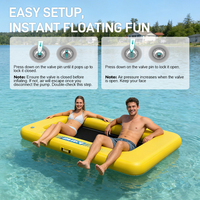 Plateforme flottante carrée en PVC Drop Stitch OEM, île flottante avec anneaux en D en acier inoxydable, certifiée CE, capacité 500 kg